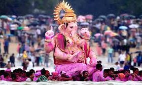 An image of Lord Ganesha during Ganesh Chaturthi celebrations