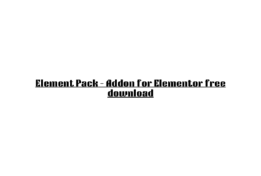 Element Pack – Addon for Elementor free download