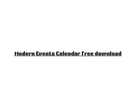 Modern Events Calendar free download