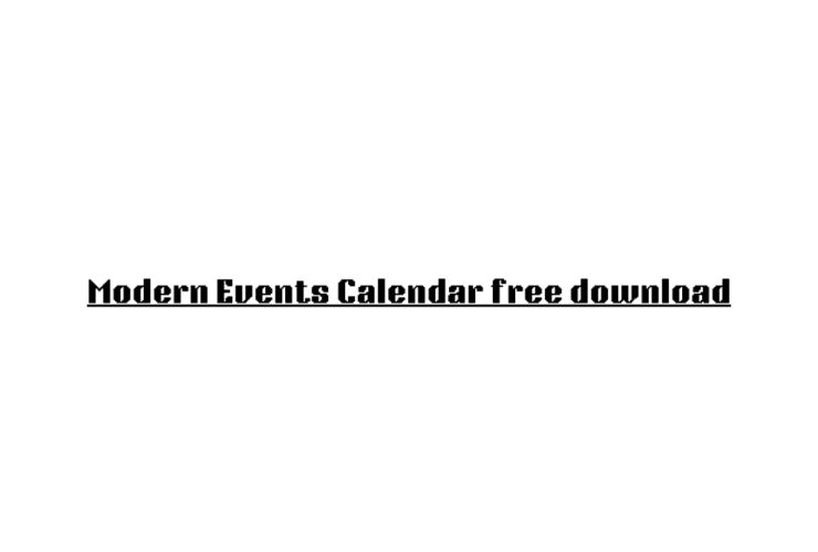 Modern Events Calendar free download