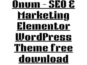 Onum – SEO & Marketing Elementor WordPress Theme free download