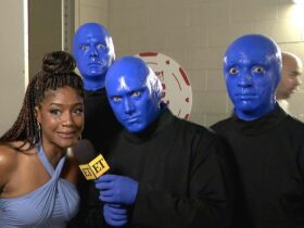 Watch Blue Man Group Crash Tiffany Haddish’s Backstage Interview (Exclusive)