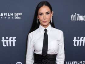 Demi Moore Stuns in Tuxedo Top at Toronto International Film Festival