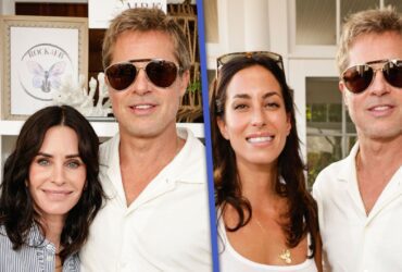 Brad Pitt and Courteney Cox All Smiles in Rare Moment Together