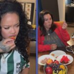 Rihanna Puts Twist on ‘Soccer Mom’ Life Eating Chicken Nuggets With Caviar