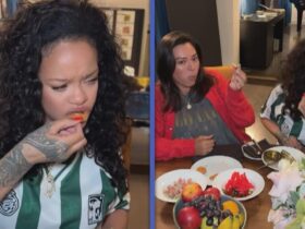 Rihanna Puts Twist on ‘Soccer Mom’ Life Eating Chicken Nuggets With Caviar