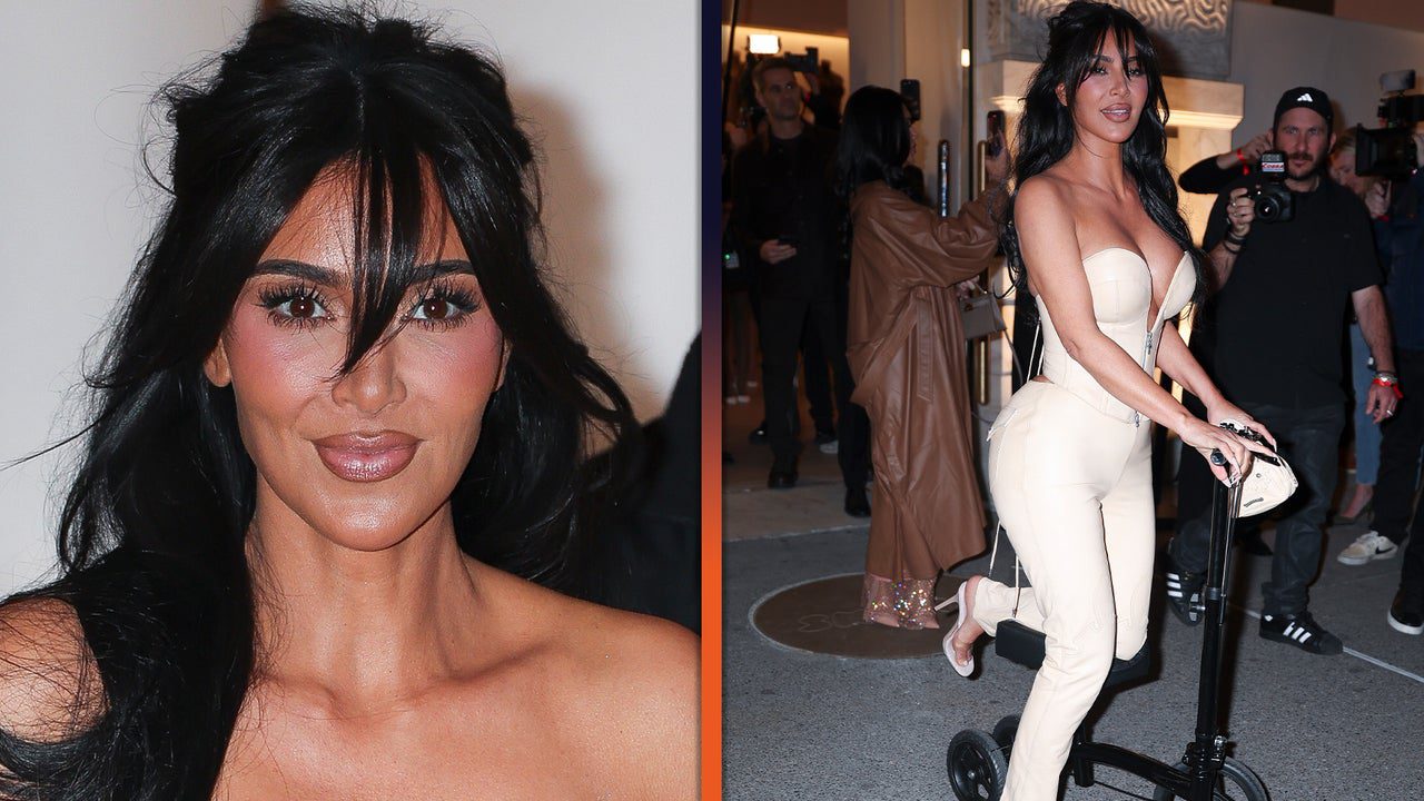 Kim Kardashian Attends Star-Studded SKIMS Event on a Scooter After Breaking Her Foot