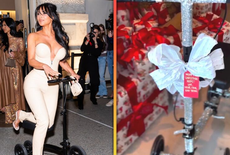 Watch Kim Kardashian React to Blinged-Out Scooter Gift From Sister Khloé for Christmas