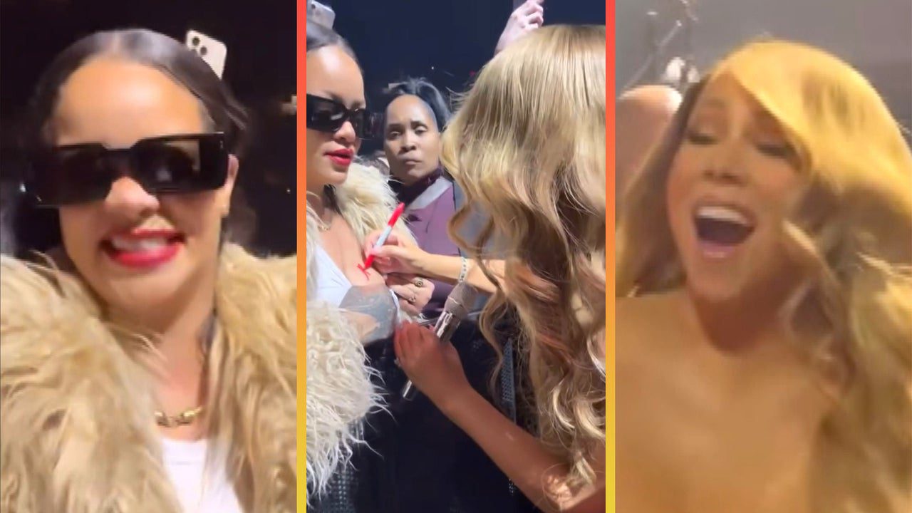 Watch Mariah Carey Sign Rihanna’s Breast at Final Christmas Concert