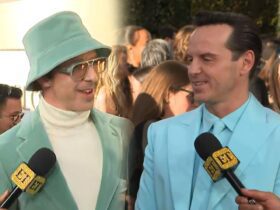 Jeremy Strong Crashes Andrew Scott’s Golden Globes Interview to Compare Blue Suits (Exclusive)