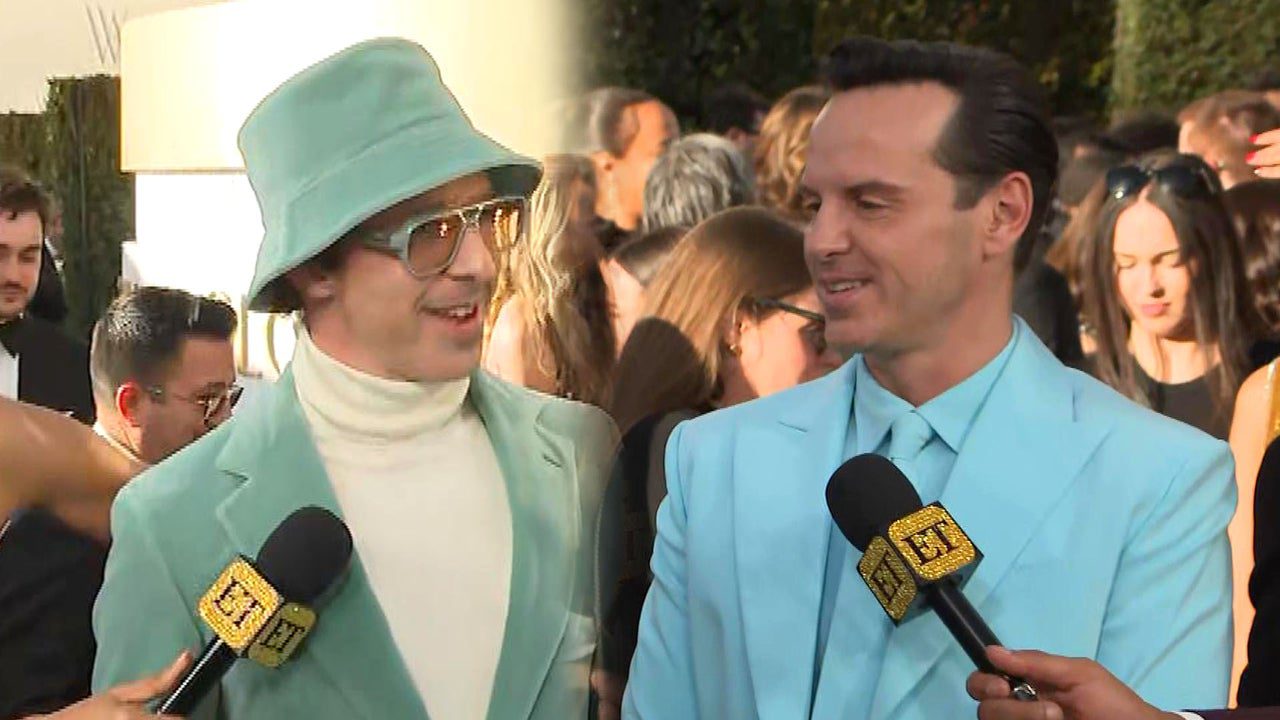 Jeremy Strong Crashes Andrew Scott’s Golden Globes Interview to Compare Blue Suits (Exclusive)