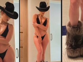 Jennifer Lopez Poses in Sexy Bikini and Fur Boots in Aspen