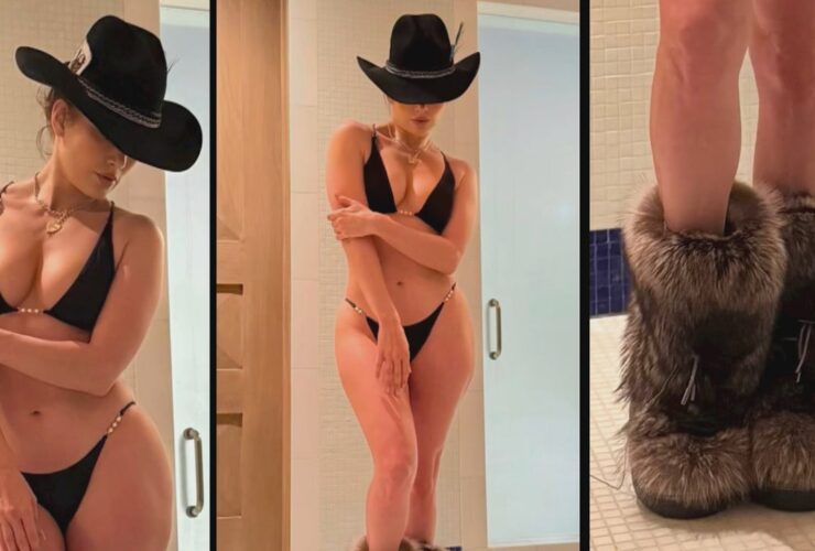 Jennifer Lopez Poses in Sexy Bikini and Fur Boots in Aspen