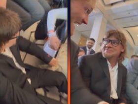 Theo Vonn Falls and Lands in Logan Paul’s Lap During Donald Trump’s Inauguration