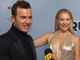 Kate Hudson Crashes Justin Theroux’s Interview at the ‘Running Point’ Premiere (Exclusive)