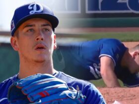 LA Dodgers Pitcher Bobby Miller Collapses After Baseball Hits His Face