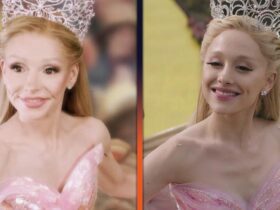 Kelly Ripa Channels Ariana Grande’s Glinda With ‘Wicked’ Transformation