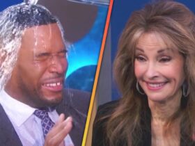 Watch Susan Lucci Dump Water on Michael Strahan Mid-Interview!