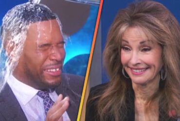 Watch Susan Lucci Dump Water on Michael Strahan Mid-Interview!