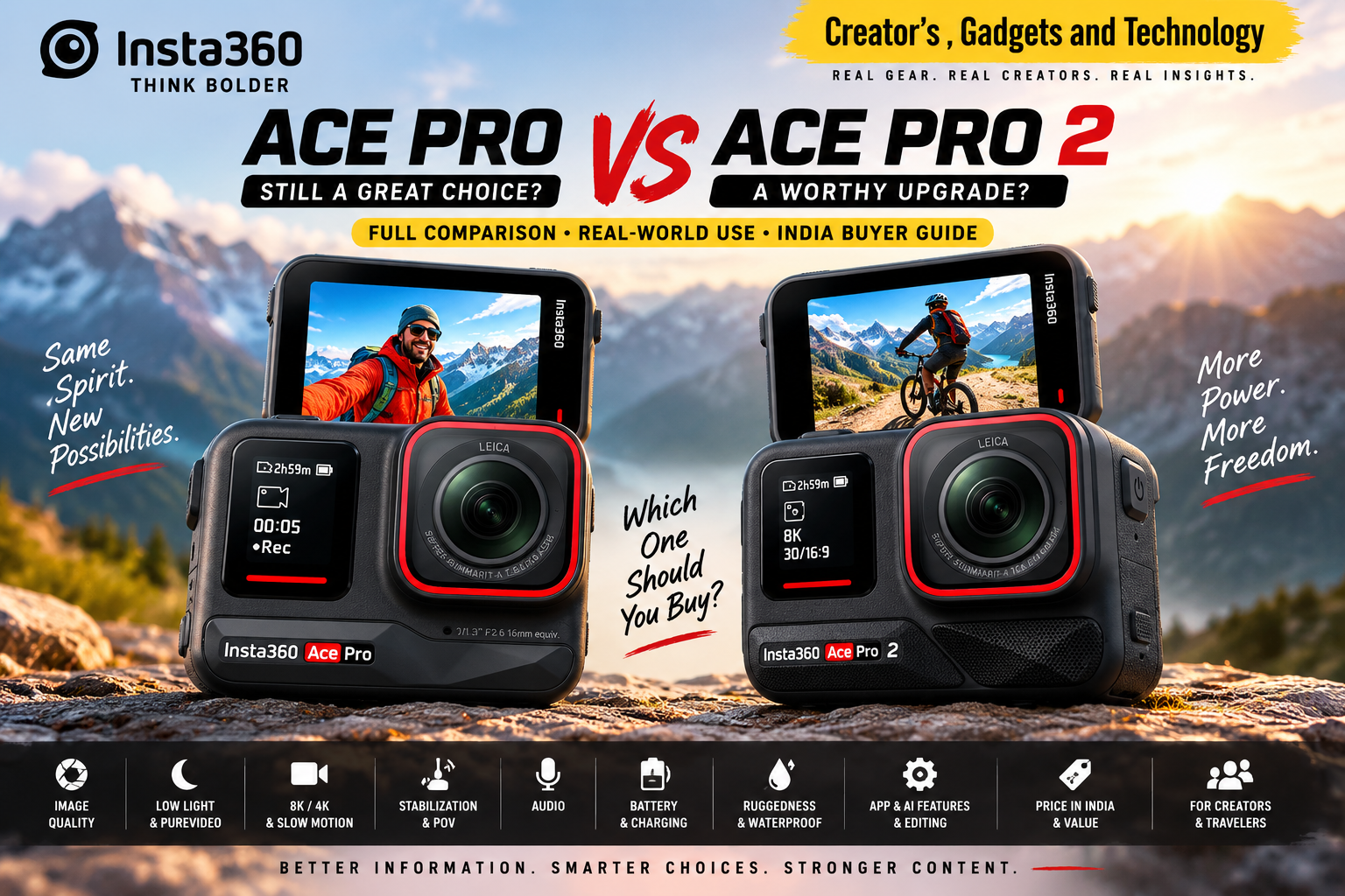 Insta360 Ace Pro vs Ace Pro 2: क्या बदला, किसे कौन-सा लेना चाहिए और Extra Price Worth It है?