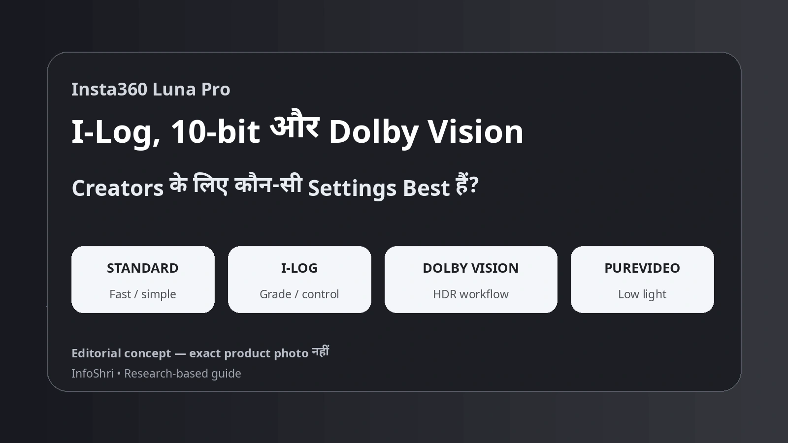 Insta360 Luna Pro I-Log, 10-Bit और Dolby Vision: Creators के लिए कौन-सी Settings Best हैं?